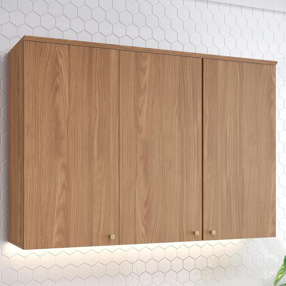 Armário Aéreo Requinte 120cm 3 Portas Nature - Móveis Henn Nature - 2