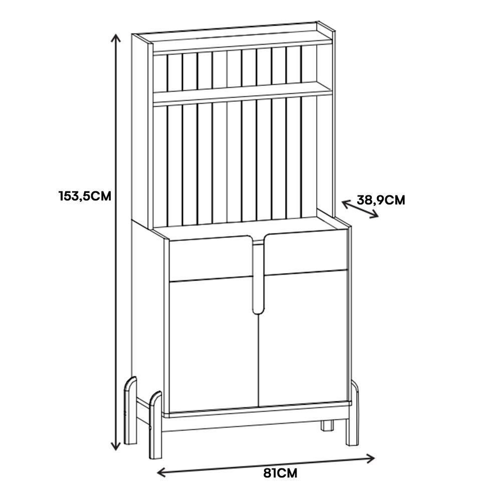 Aparador Cantinho Do Café Lizz 2 Portas E 2 Gavetas Branco-cedro - Casa D Branco-cedro - 5