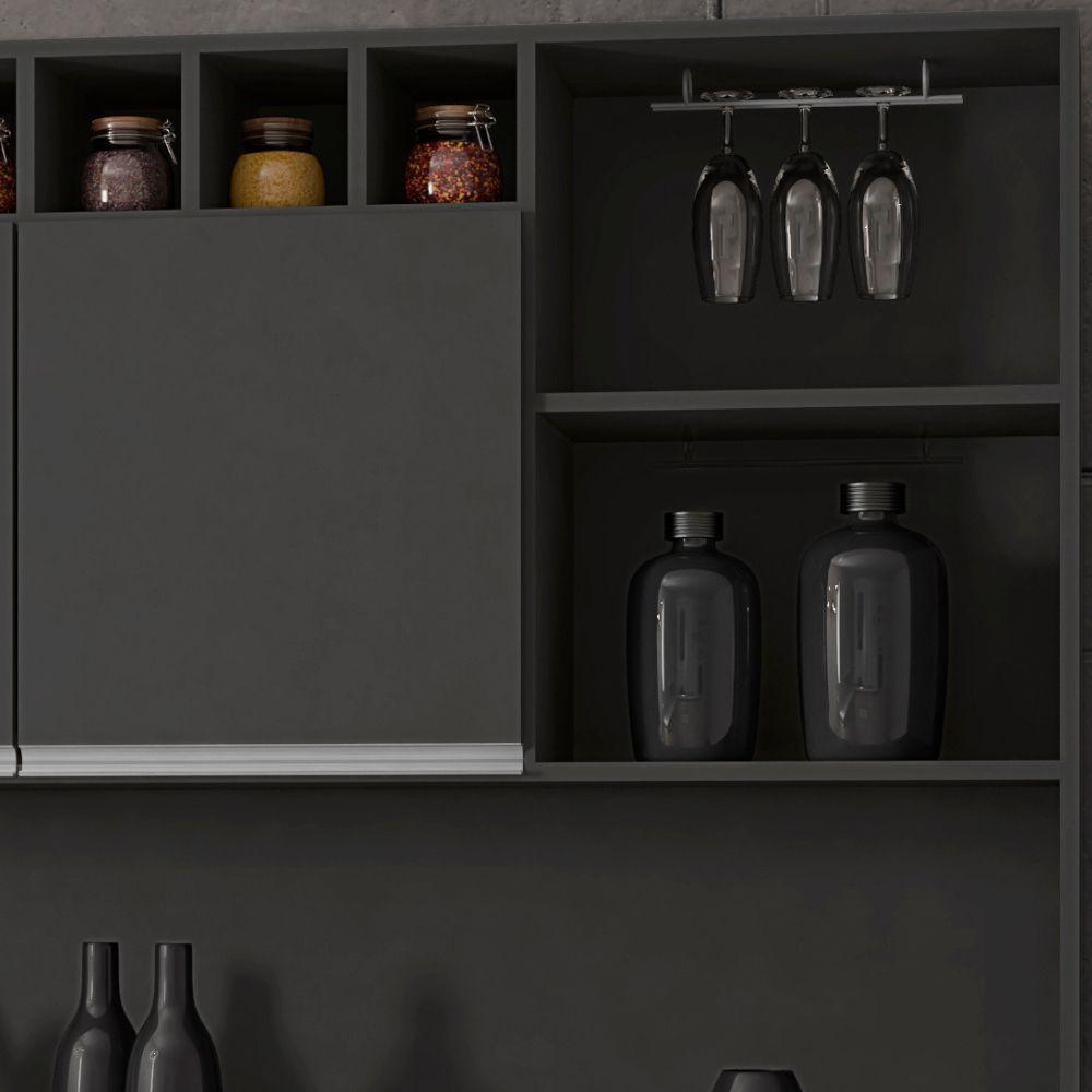 Kit Armário Cozinha Compacta Alice 6 Portas Cinza Ajl - 4