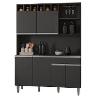 Kit Armário Cozinha Compacta Alice 6 Portas Cinza Ajl - 1