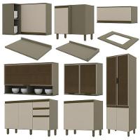 Cozinha Completa De Canto 10 Peças Connect Duna-cristal Com Cristaleira - Móveis Henn Duna-cristal - 3