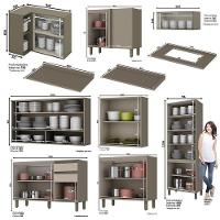 Cozinha Completa De Canto 10 Peças Connect Duna-cristal Com Cristaleira - Móveis Henn Duna-cristal - 4