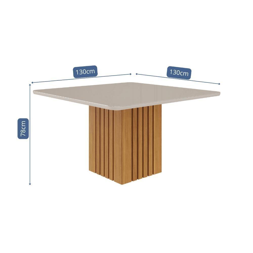 Mesa de Jantar 8 Lugares 130cm Ana Nature/Off White Cimol Móveis - 2