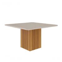 Mesa de Jantar 8 Lugares 130cm Ana Nature/Off White Cimol Móveis - 1