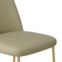 Conjunto 2 Cadeiras Londres Couro Areia Metal Dourado - 5