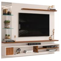 Painel Suspenso Tv 60 Pol 180 Cm Ravi Off White Freijó Dj Moveis Off White Freijo - 8