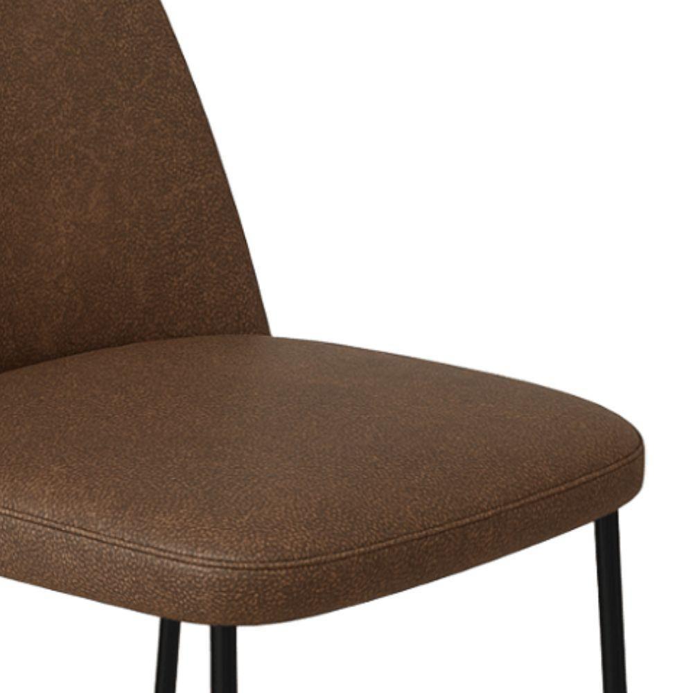 Conjunto 2 Cadeiras Londres Couro Marrom Metal Preto - 5