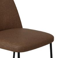 Conjunto 2 Cadeiras Londres Couro Marrom Metal Preto - 5