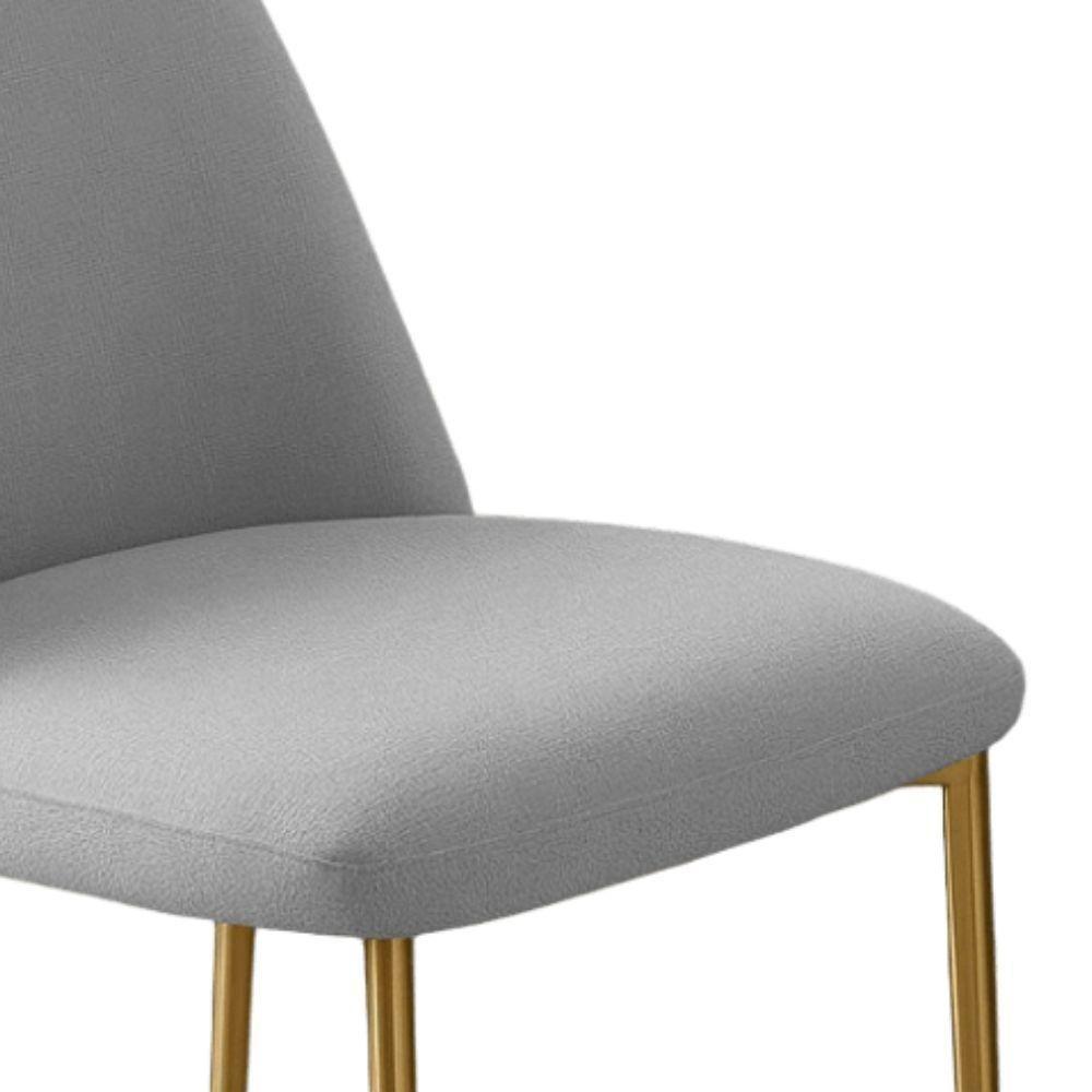 Conjunto 2 Cadeiras Londres Linho Cinza Claro Metal Dourado - 5