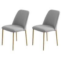 Conjunto 2 Cadeiras Londres Linho Cinza Claro Metal Dourado - 6