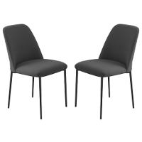 Conjunto 2 Cadeiras Londres Veludo Cinza Metal Preto - 1