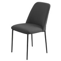 Conjunto 2 Cadeiras Londres Veludo Cinza Metal Preto