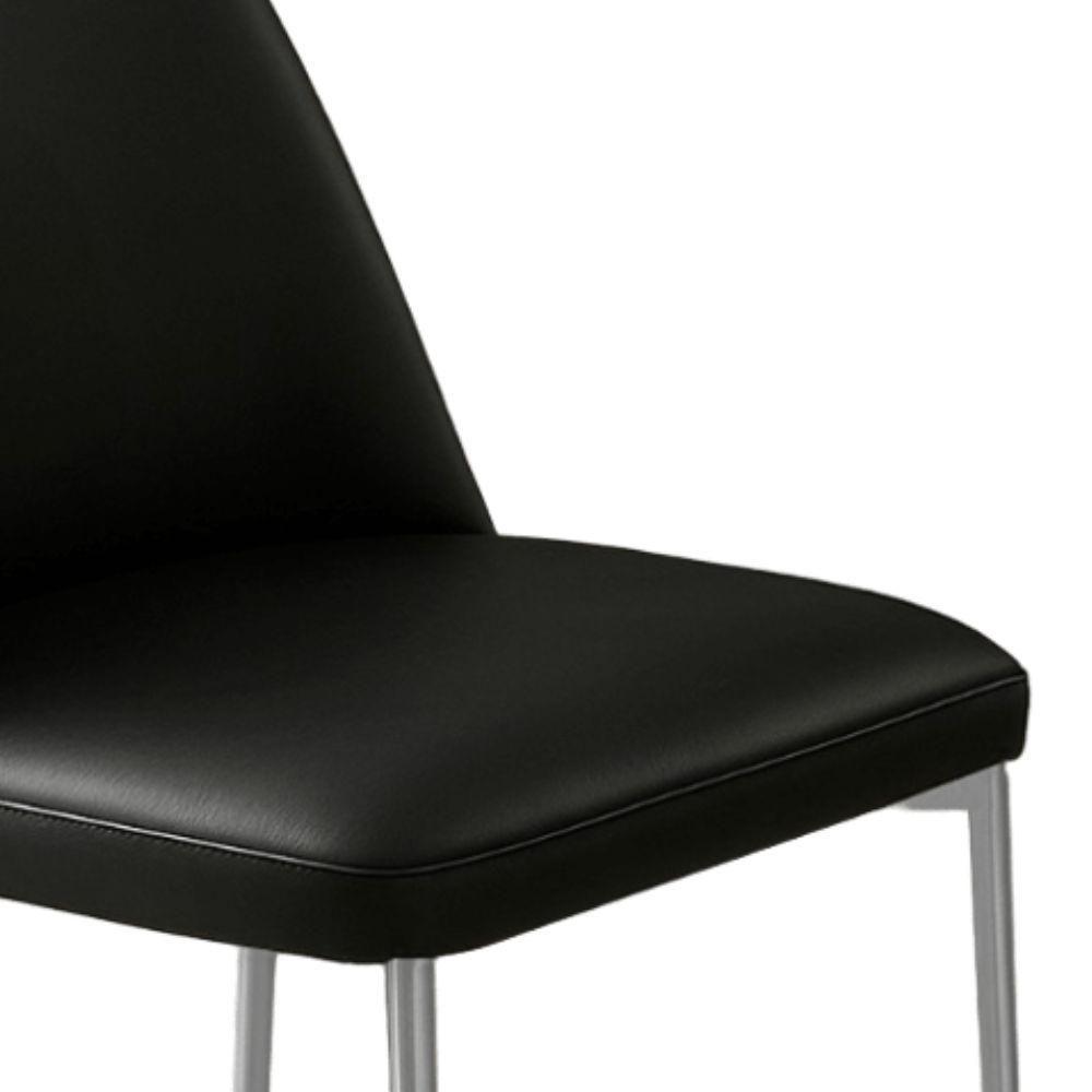 Conjunto 2 Cadeiras Londres Couro Preto Metal Champanhe - 5