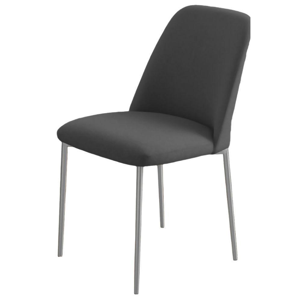 Conjunto 2 Cadeiras Londres Veludo Cinza Metal Champanhe - 4