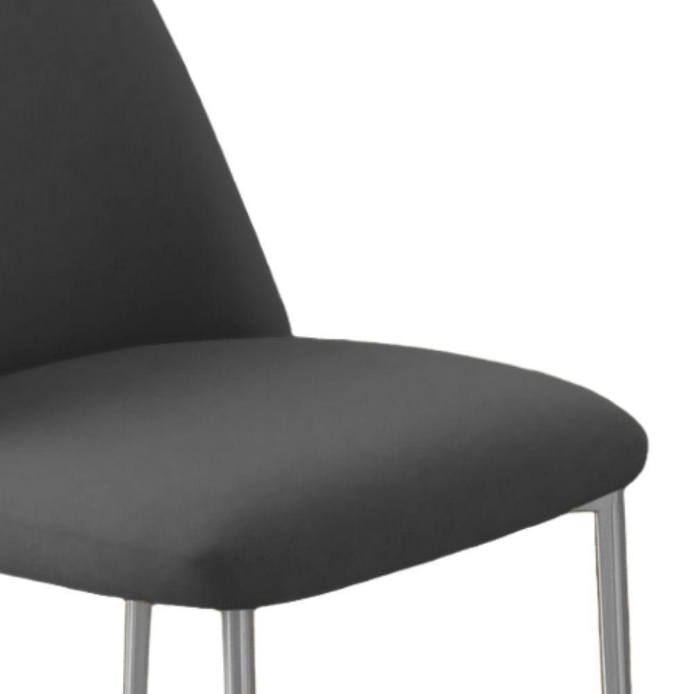 Conjunto 2 Cadeiras Londres Veludo Cinza Metal Champanhe - 5