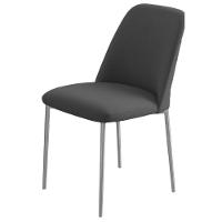 Conjunto 2 Cadeiras Londres Veludo Cinza Metal Champanhe