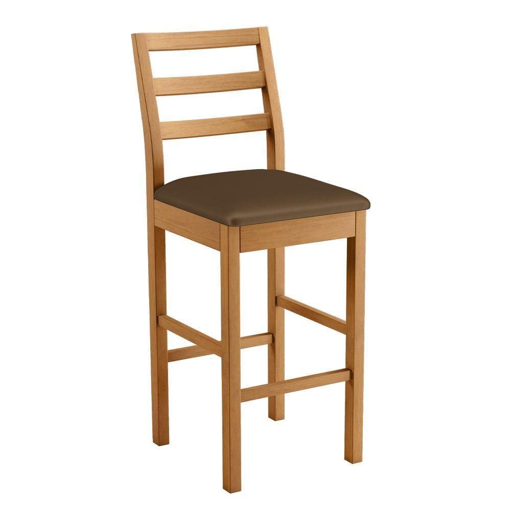 Banqueta Jade 02 Madeira Maciça Jcm Veludo Marrom - 1