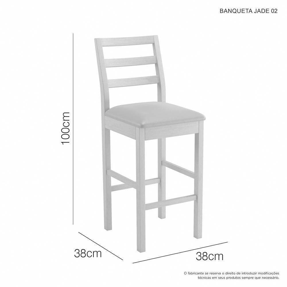Banqueta Jade 02 Madeira Maciça Jcm Veludo Marrom - 3