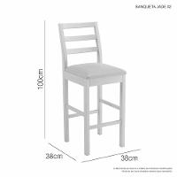 Banqueta Jade 02 Madeira Maciça Jcm Veludo Marrom - 3