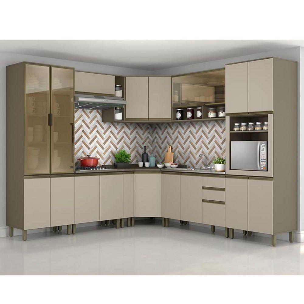 Cozinha Completa De Canto 10 Peças Connect Duna-cristal Com Torre Quente - Móveis Henn Duna-cristal - 2