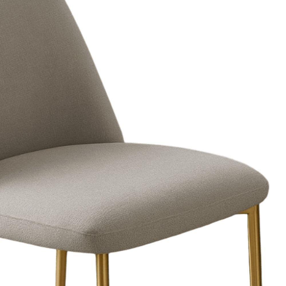 Conjunto 2 Cadeiras Londres Linho Bege Metal Dourado - 5