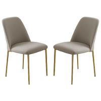 Conjunto 2 Cadeiras Londres Linho Bege Metal Dourado - 1