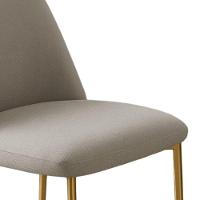 Conjunto 2 Cadeiras Londres Linho Bege Metal Dourado - 5