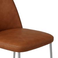 Conjunto 2 Cadeiras Londres Couro Caramelo Metal Champanhe - 7