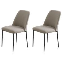 Conjunto 2 Cadeiras Londres Linho Bege Metal Preto - 3