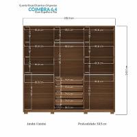 Guarda Roupa Casal Coimbra 6 Portas Jatobá Com Espelho E Pés - Santos Andirá Jatobá - 4