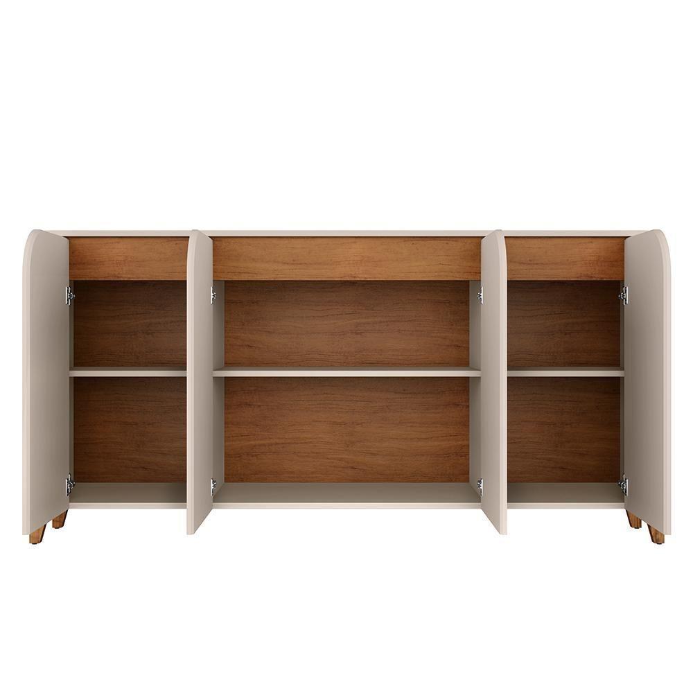 Buffet Aparador Memphis 4 Portas Off White-cedro - Casa D Off White-cedro - 3