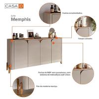 Buffet Aparador Memphis 4 Portas Off White-cedro - Casa D Off White-cedro