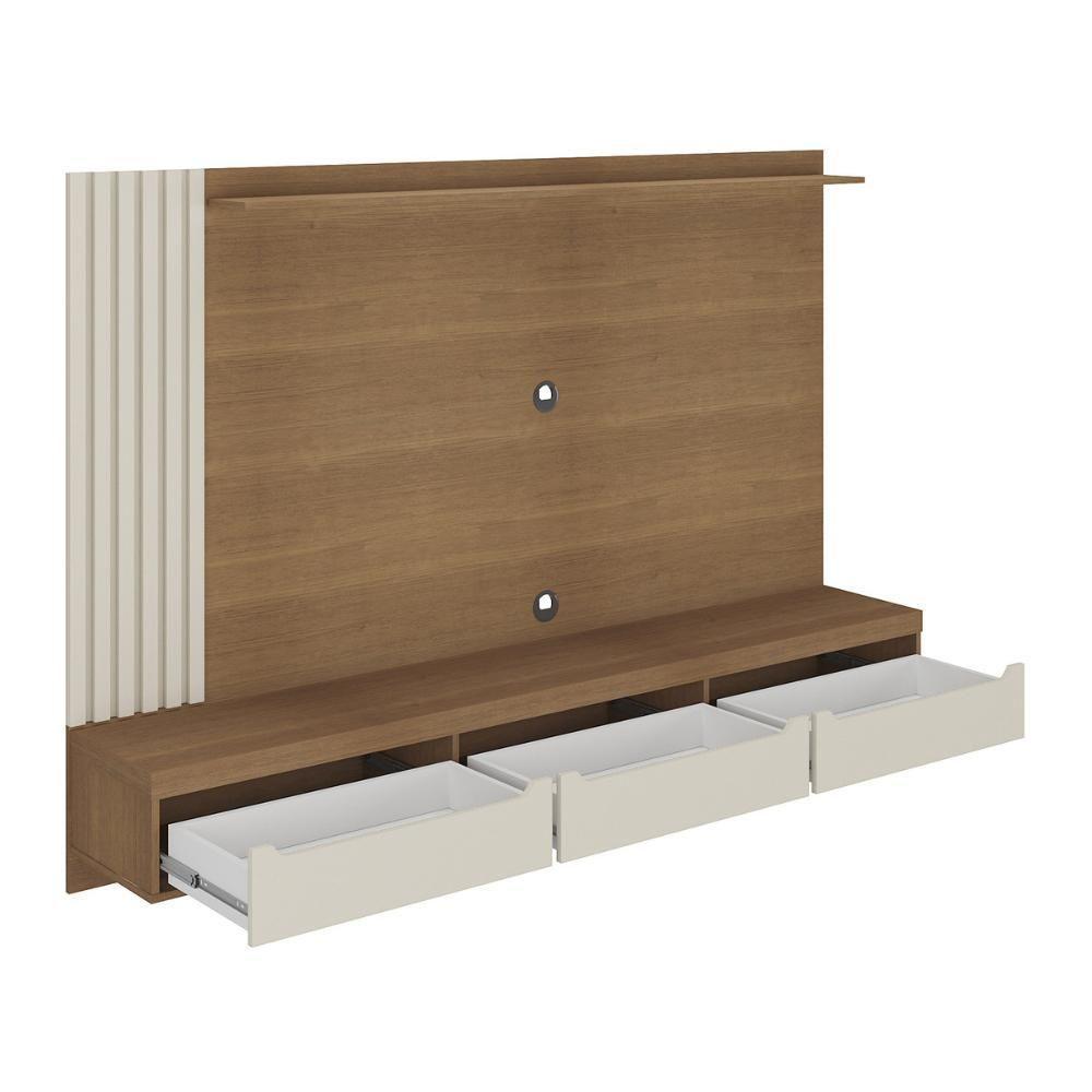 Painel Com Suporte Para Tv Até 75 Polegadas 3 Gavetas Multimóveis Cr45317 Cinamomo-off White - 5
