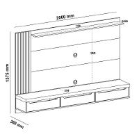 Painel Com Suporte Para Tv Até 75 Polegadas 3 Gavetas Multimóveis Cr45317 Cinamomo-off White