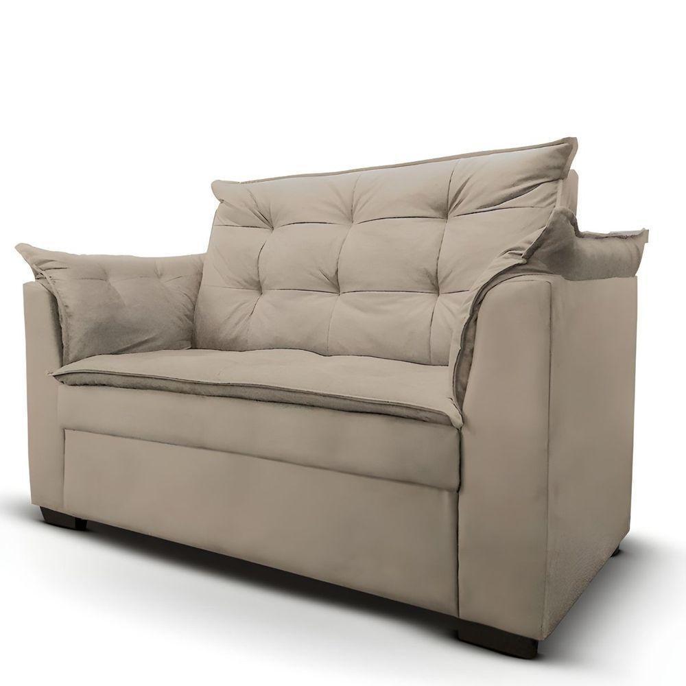 Sofá 2 Lugares Para Sala Moderno Confortável ágata Suede bege - 6