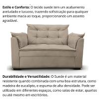 Sofá 2 Lugares Para Sala Moderno Confortável ágata Suede bege - 5