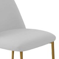 Conjunto 2 Cadeiras Londres Linho Branco Metal Dourado - 5