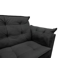 Sofá 2 Lugares Para Sala Moderno Confortável Alicia Suede preto - 7