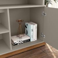 Rack Bancada Montana Com Painel Real Grigio Fosco-cinamomo Mel Para Tv Até 65? - Mobler Grigio Fosco-cinamomo Mel - 3