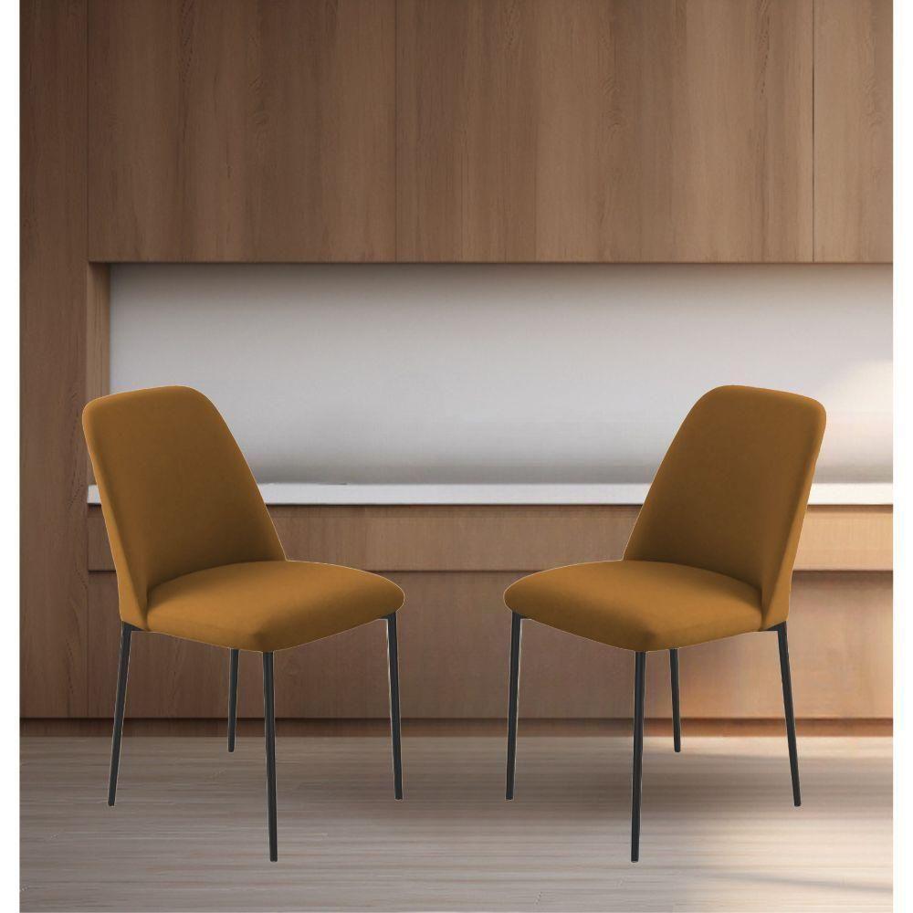 Conjunto 2 Cadeiras Londres Veludo Terracota Metal Preto - 4