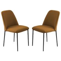 Conjunto 2 Cadeiras Londres Veludo Terracota Metal Preto - 1