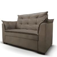 Sofá 2 Lugares Para Sala Moderno Confortável Elegance Suede bege Escuro - 6