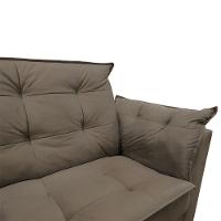 Sofá 2 Lugares Para Sala Moderno Confortável Elegance Suede bege Escuro - 7