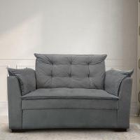 Sofá 2 Lugares Para Sala Moderno Confortável Alicia Suede cinza - 1