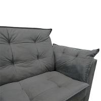 Sofá 2 Lugares Para Sala Moderno Confortável Alicia Suede cinza - 7