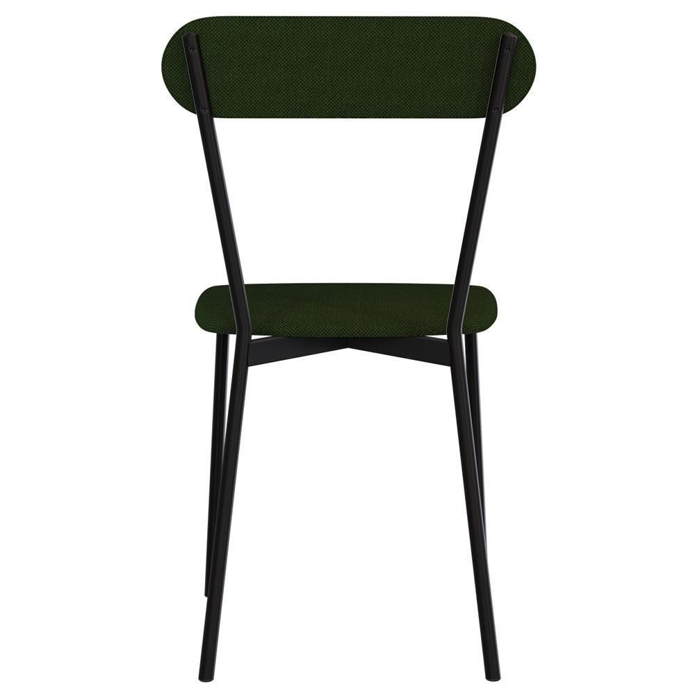 Kit 03 Cadeiras Estofada Para Sala De Jantar Liora Preto C01 Linho Verde Musgo - Lyam Decor - 9