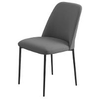 Conjunto 2 Cadeiras Londres Linho Cinza Escuro Metal Preto