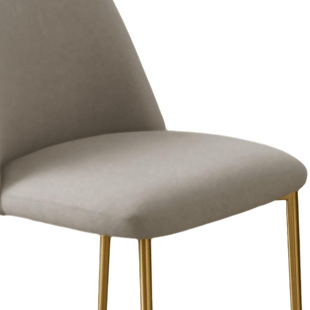 Conjunto 2 Cadeiras Londres Veludo Cappuccino Metal Dourado - 5