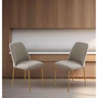 Conjunto 2 Cadeiras Londres Veludo Cappuccino Metal Dourado - 2