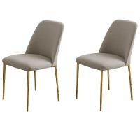 Conjunto 2 Cadeiras Londres Veludo Cappuccino Metal Dourado - 6